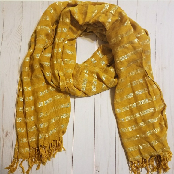 Accessories - Yellow and gold striped scarf